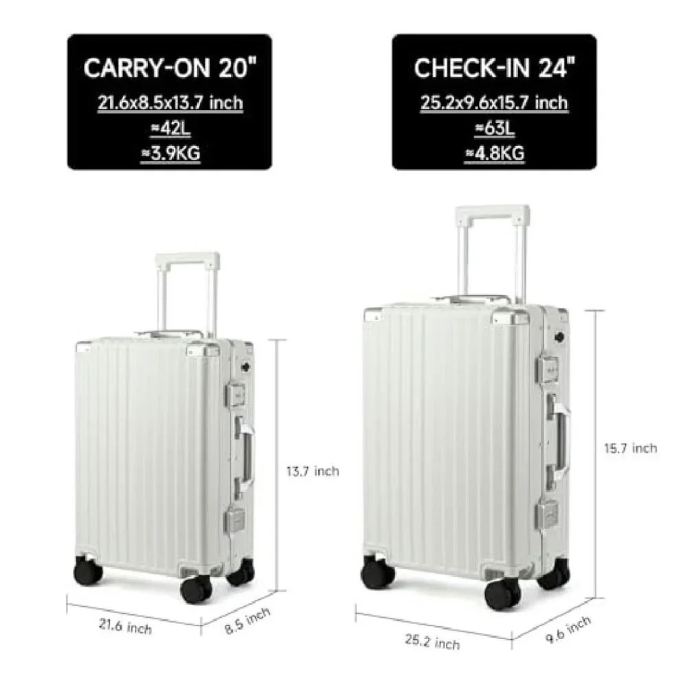 20 Inch Hard Shell Carry-On Luggage with USB Port & Cup Holder